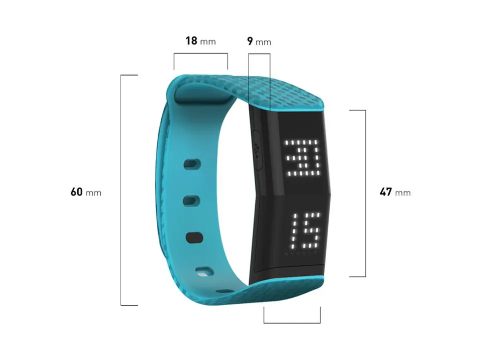 Pulse fitness wristband with LED display