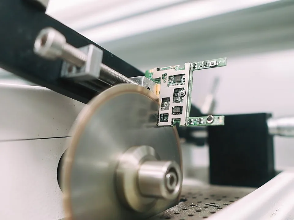 Populated PCBA module being depaneled